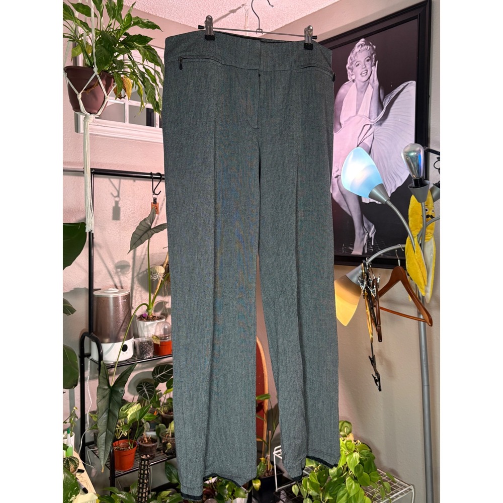 Apostrophe Dress Pants Women 16 Grey Stretch Wide Leg Professional Officecore - Picture 2 of 12